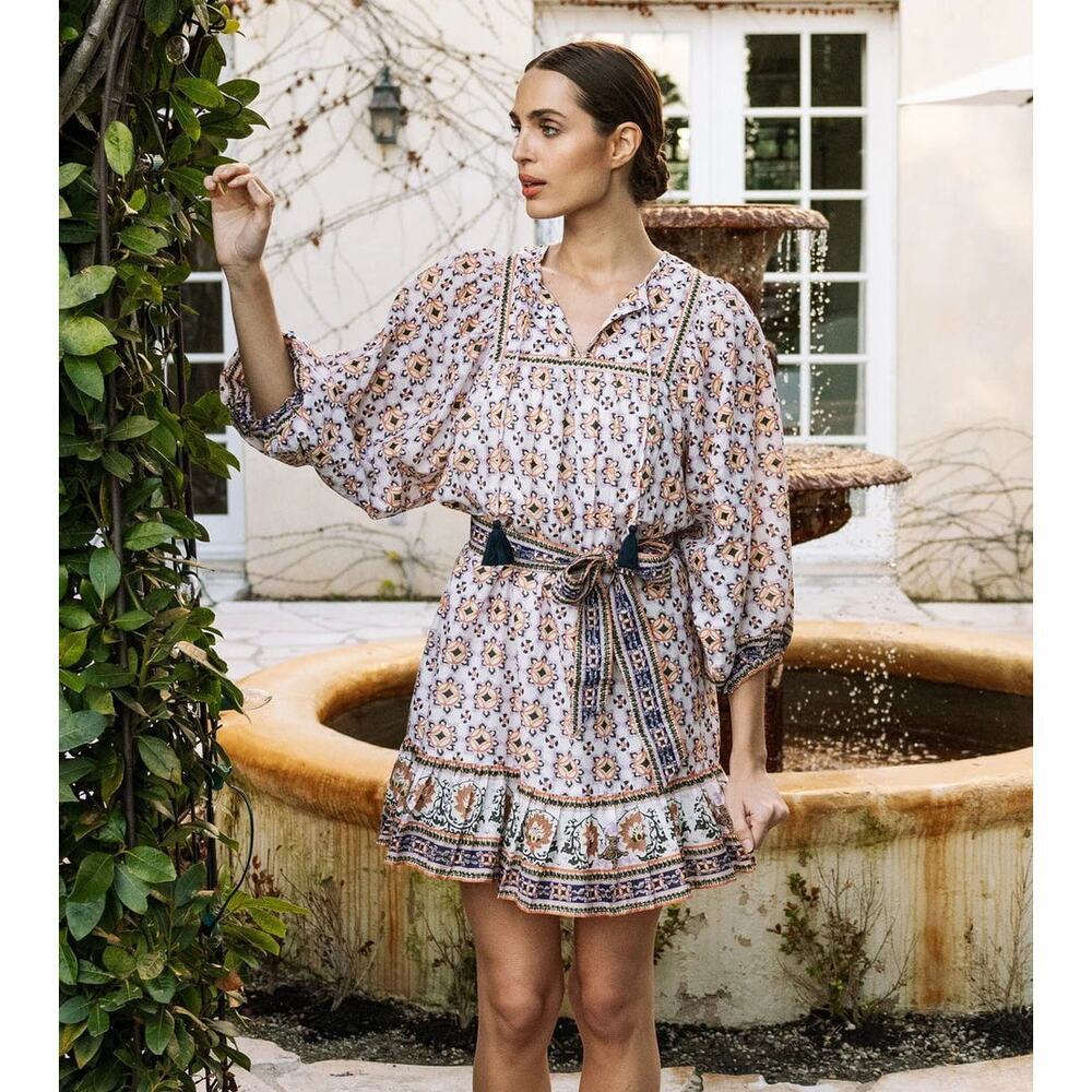 Cleobella Giovanna Mini Dress in Marrakesh Print sz large $258 new
